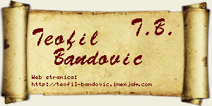 Teofil Bandović vizit kartica